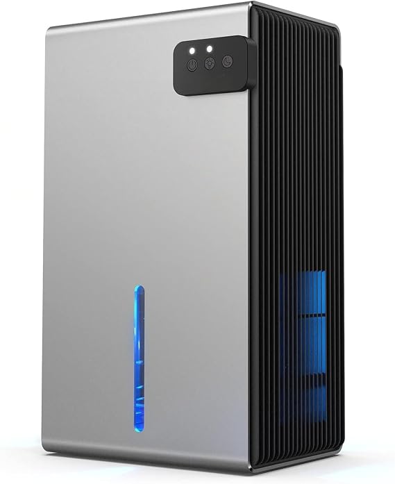 Dehumidifier, 95 OZ Dehumidifiers for Home (800 sq.ft), Quiet Small Dehumidifiers for Bedroom Bathroom Basements Closet RV, Auto Shut Off, Two Working Models and 7 Colors LED(Space Grey)