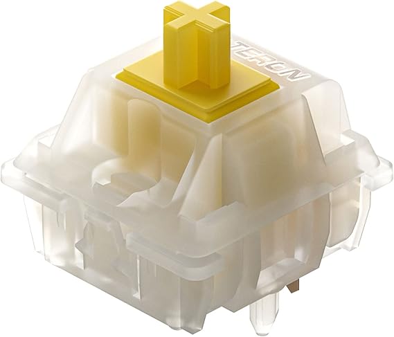 GATERON Milky Yellow Pro V2 Pre-lubed 5 Pin 50gf LED RGB Linear Switches for MX Mechanical Keyboard (70 Pcs, Milky Yellow Pro V2)