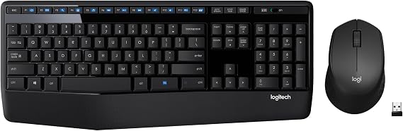 Logitech MK345 Full Size Wireless Keyboard and Mouse Combo - Black