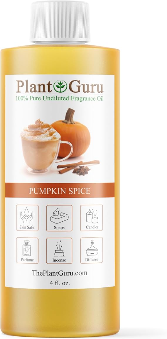 Pumpkin Spice Fragrance Oil, 4 fl. oz., Scented Oil for DIY Soap Making, Candles, Bath Bombs, Potpourri, Reed Diffusers, Aromatherapy, and More