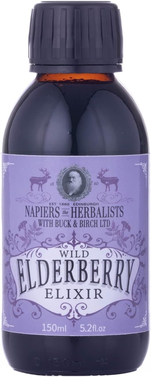 Napiers Wild Elderberry Vitamin C Elixir - Immune System Booster - Alcohol-Free - 150ML