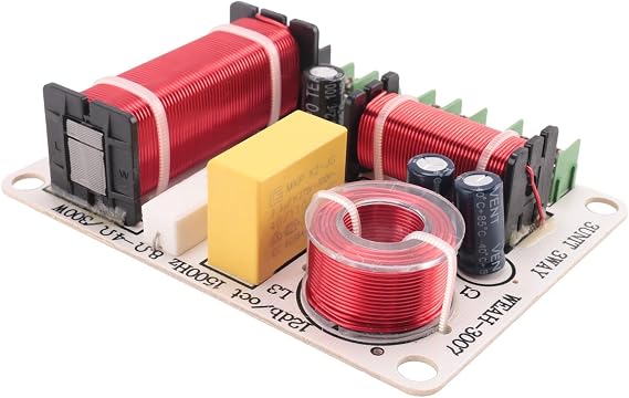 3 Way Speaker Frequency Divider 300W HiFi Crossover Audio HiFi Crossover Filter Frequency Distributor for DIY Home Speaker Modification