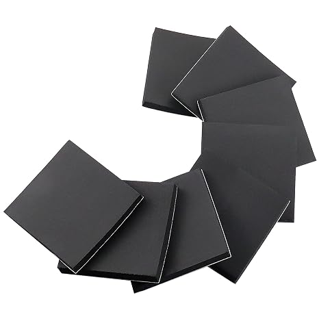 DGSL 8 Pcs Foam Sheets Self Adhesive, 1/2 in Thick X 4 in X 4 in Closed Cell Foam Pad Neoprene Rubber Sheets Non-Slip Insulation Pads Vibration for Furniture Crafts Cars