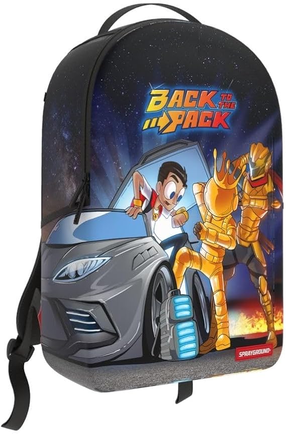 Sprayground Bag To The Future Anime DLXR Backpack, OS, Multicolor, Unisex, 100% Recycled Polyester, Multiple Compartments, Streetwear Design
