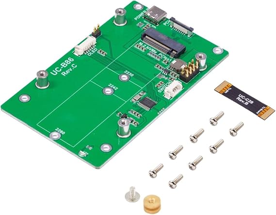 UCTRONICS PCIe to M.2 Adapter for Raspberry Pi 5, Supports M.2 NVMe (M-Key) Drives in 2230/2242/2280 Sizes, PCIe Gen2/Gen3 Compatible