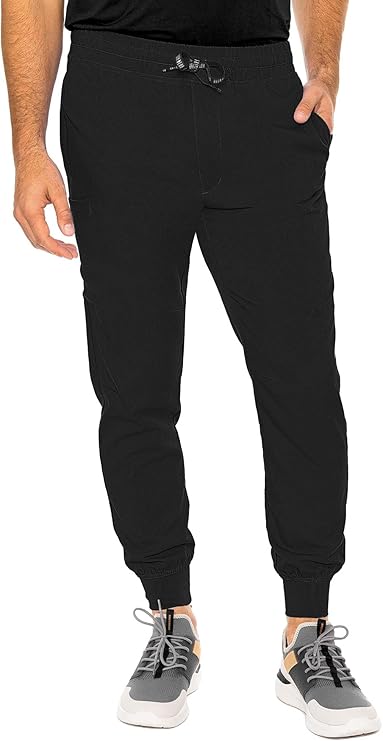 Med Couture Touch Scrub Pants for Men Jogger Perfect for Casual Wear | Lightweight Polyester, Rayon and Spandex Blend Adds 2-Way Stretch, with a Cargo Pocket and Knit Cuffs for Active Wear