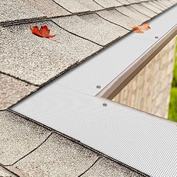 BJADES Stainless Steel Mesh Gutter Guard Cover,Leaf Protection,DIY Work for 6,5,4System,Prevents Roof Clogged Downspouts,48ft