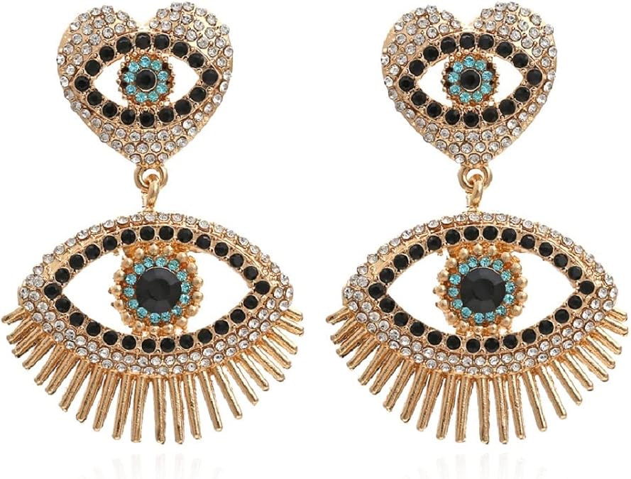 Eye Earrings for Women, Eye Heart Dangle Earrings, Evil Eye Earrings Hypoallergenic, Blue Eye Earrings Studs, Beaded Eyes Drop Earrings, Cute Eye Jewelry -s Funny Earrings