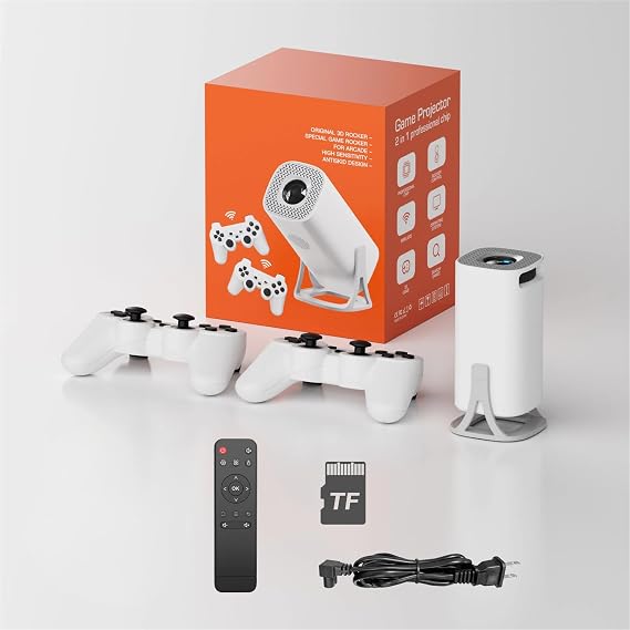 S40 PRO Game Projector, Projector And Game With 2 Wireless Controllers Game Projector with Controllers, Projector, S40 PRO Video Game Projector