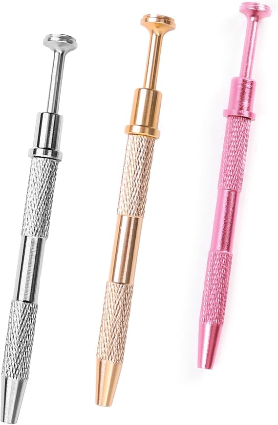 Piercing Ball Grabber Tool - ShiningUU 3PCS Stainless Steel 4 Prong Claw Tweezers | Jewelry Craft Pick Up Tool for for IC Chip Electronic Components Small Parts Screws Nails Bolts Nuts Diamond