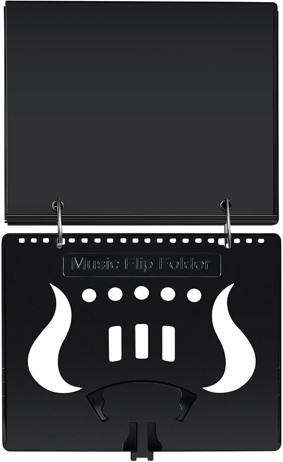 10 Sheets Music Flip Folder Marching Band Plastic Flip Folder Pages,Black