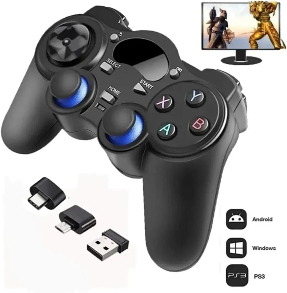 2.4g Wireless Gamepad Wireless Gaming Arm Otg Pc Ps3 Android Tv Tablet Compatible
