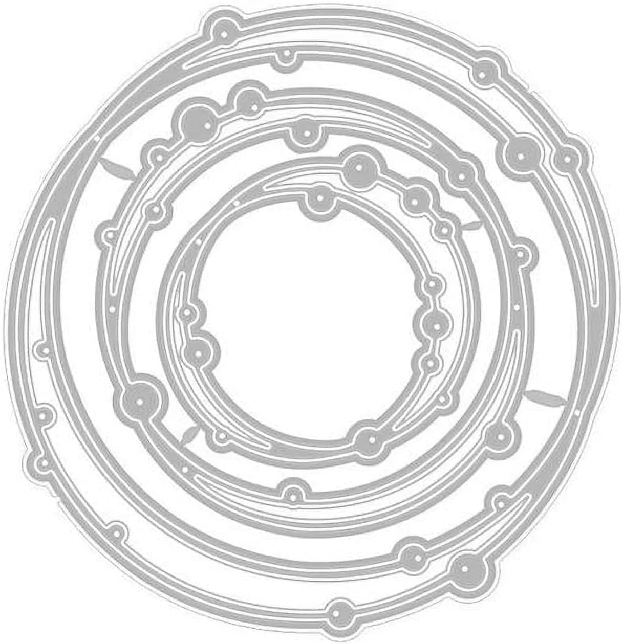 Silver 3D Spotted Line Circle Nesting Frame Cutting Dies for Card Making,Die-Cutting and Embossing,Metal for Photo Paper Craft Album Decorative DIY Scrapbooking