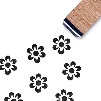 Vintage Flower Rubber Stamp, 3/5 Inch Small Mini Stamp for Scrapbooking Card Making Planner