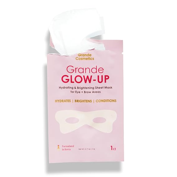 Grande Cosmetics GrandeGLOW Up Eye & Brow Sheet Mask, Single, 1 Count