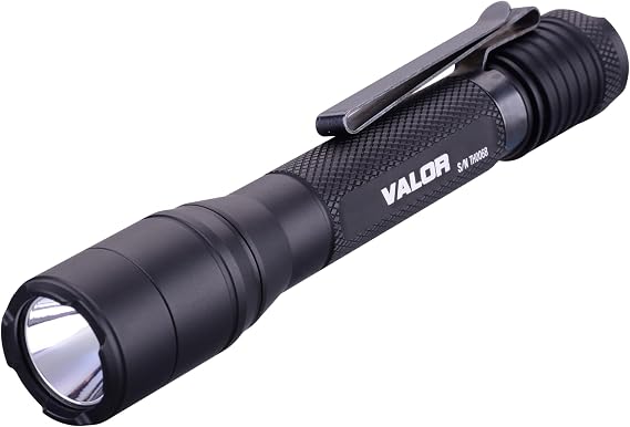 PowerTac Valor 800 Lumen Compact Flashlight, High-Performance EDC Light, 138m Beam, IPX8 Waterproof, Durable Aluminum Body, Pocket-Sized Tactical Flashlight for Everyday Carry(W/Clip)