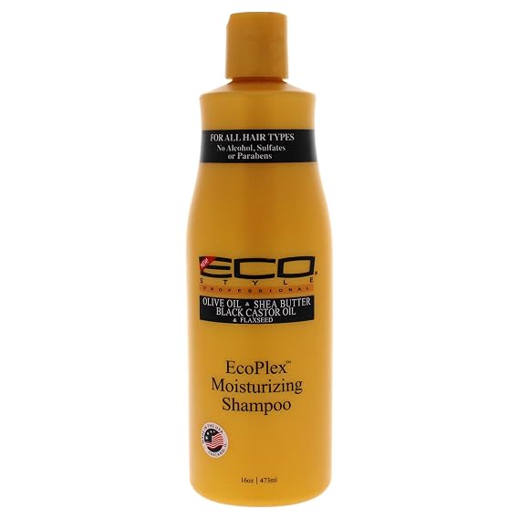 Eco Style Ecoco Ecoplex Moisturising Shampoo - Black Castor And Flaxseed Oil - Olive Oil And Sheer Butter - Promotes Hair Growth - Revitalizes Scalp -