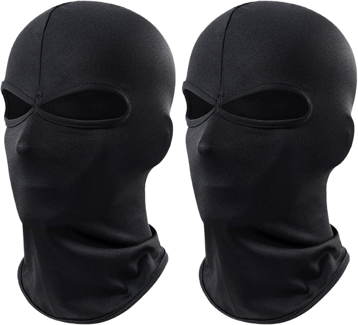 MIVAIUN 2 Pcs 2 Hole Balaclava, Classic Lightweight Black Skimask Headwrap, Double Hole Breathable Full Face Ski Mask, UV Resistant Wind Resistant Breathablestant for Skiing Moto Cycling