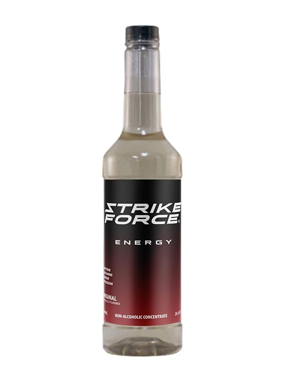 Strike Force Energy Drink Mix - Original Flavor - Natural Tasting Caffeine Drink - Turn Any Drink into a Healthy Energy Drink - Zero Calories, Keto Friendly, Sugar Free, Pre Workout (750ml EZ-Pump Bottle - Original) (Original Energy)