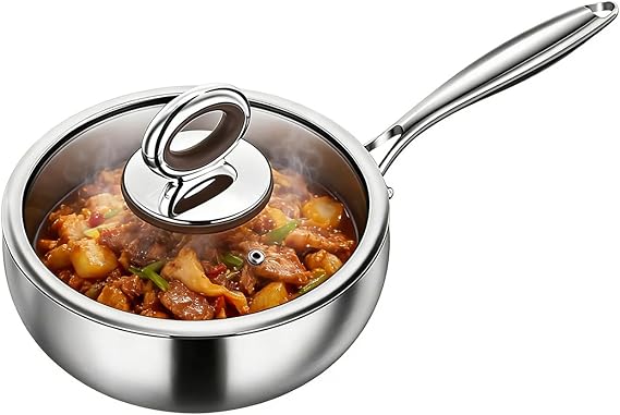 Titanium Frying Pans Nonstick Titanium Hammered Pan Durable Scratch-Resistant Titanium Frying Pans for Cooking Skillet Even Heating for CookingSilver,11.8 in