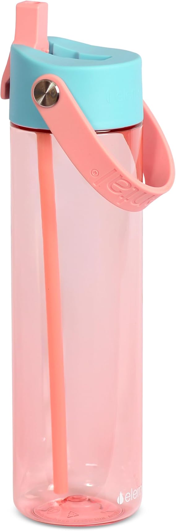 Elemental Splash 26oz Tritan Plastic Reusable Water Bottle w/Straw & Strap