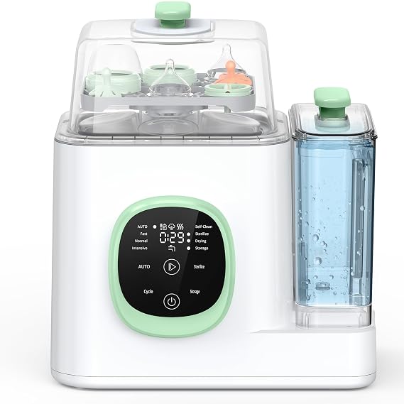 Baby Bottle Washer, Sterilizer & Dryer All-in-One Cleaning Machine | for Bottles, Pump Parts & Baby Essentials, 19 Min Rapid Wash & Auto Mode, 60 Detergent Tablets Time-Saving & Effortless Care