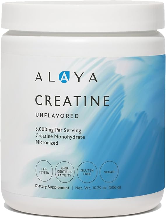 Alaya Naturals Micronized Creatine Monohydrate Powder, Vegan, Non-GMO
