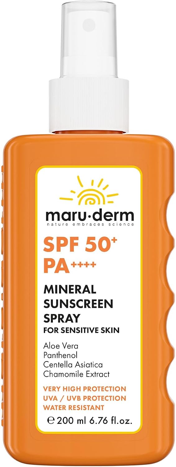 Maru.Derm SPF 50 Mineral Body Sunscreen Spray 200 ml for Sensitive Skin