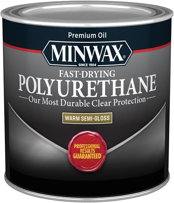 Minwax Fast Drying Polyurethane Protective Wood Finish, Clear Gloss, 12 Pint