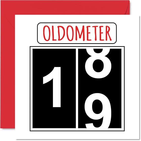 Stuff4 Fun 19th Birthday Cards for Men Woman, Oldometer