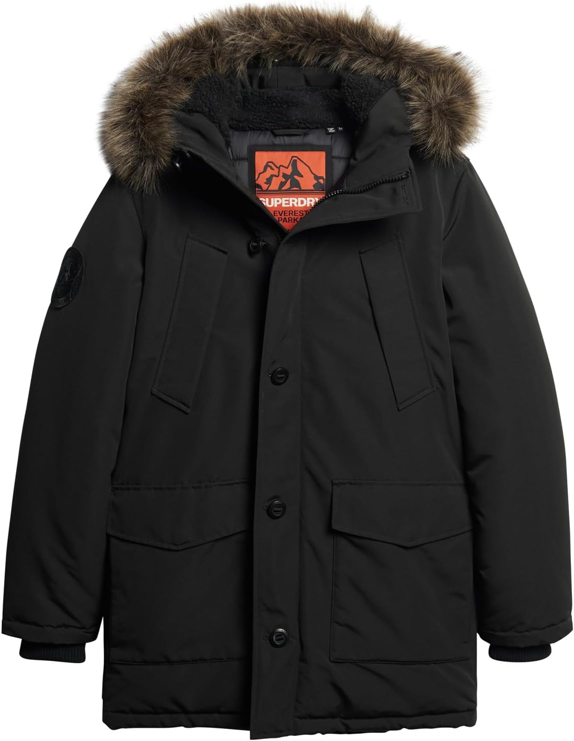 Superdry Men's Parka Jacket, Jet Black, L