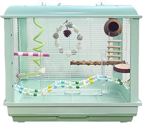 Bird Cage Parrot Bird Cage Acrylic Transparent Ecological Bird Cage Luxury Villa Cage Special Large Cage Pet Bird Cage(Green)