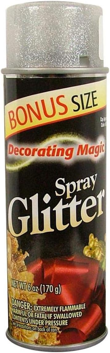 Chase DMSG-3311 Decorating Magic Spray Glitter, 6-Ounce, Silver