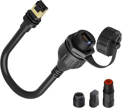 SPX Plug to RJ45 coupler ethernet adapter for Starlink Gen 3 / Mini, waterproof coupling converter cable for Standard V3 wired external network, CAT6a connector 2000Mbps, 0.5m