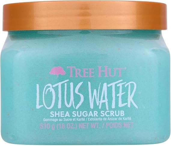 Tree Hut Lotus Water Shea Sugar Body Scrub, 532 ml, Exfoliating Formula with 6-Oil Blend