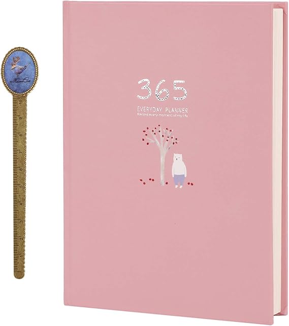 DaiMonthCalendar Schedule Personal Organizer, to-Do-List Appointment Book Notepad Agenda 256 Pages Grey,Notebooks(Pink)