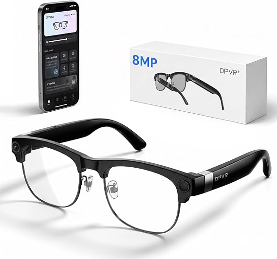 G3 AI Smart Glasses with Camera and Bluetooth, 8MP Video Recording Glasses | 8MP camera glasses with AI translation, visual recognition, voice assistant, open-ear audio and hands-free capture