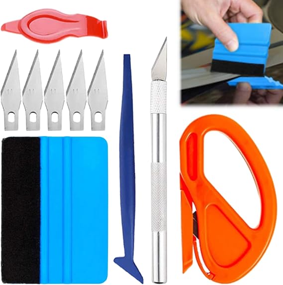 Vinyl Wrap Tools, Window Film Application Kit For Car Wrapping, Window Tint | Felt Edge Squeegee, High-Elastic Rubber Material, Bubble-Free Car Wrapping Tools, Compatible With Home