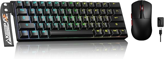 DAREU Gaming Keyboard and Mouse:A950 Wing Lightweight 8K Polling Rate Wireless Gaming Mouse&EK60 HE 60% Rapid Trigger Hall Effect Magnetic Switch Keyboard Combo