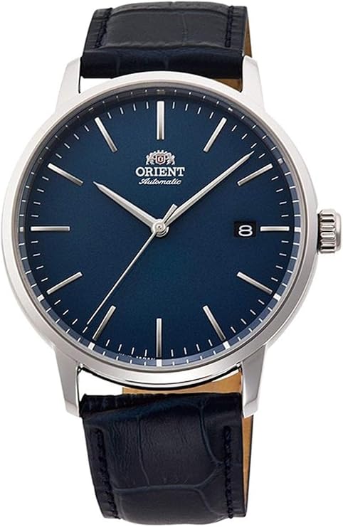 Orient RA-AC0E04L Men's Maestro Leather Band Minimalist Blue Dial Automatic Watch, Blue, Automatic Watch, blue, Automatic watch