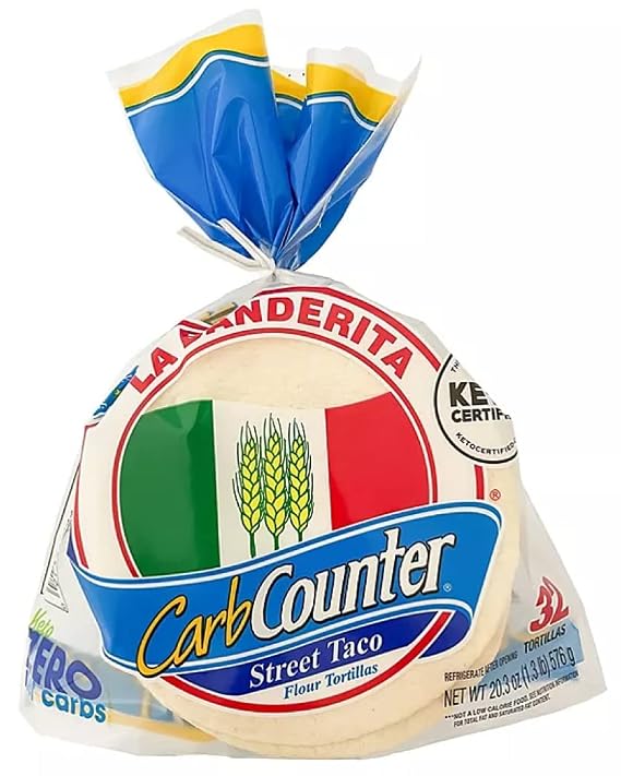 La Banderita Carb Counter Street Taco Flour Tortillas - 0g Net Carbs - Keto Friendly - 4.5" - 32 Count Family Size, 20.3 oz.