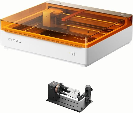 xTool M2 Laser Engraver and Cutter Machine Bundle with RA3 Lite Smart MagSwap Rotary Attachment, 10W Diode Engraving Cutting Machine, Class 1 Enclosed Design with Smart Dual Camera for Wood, Acrylic