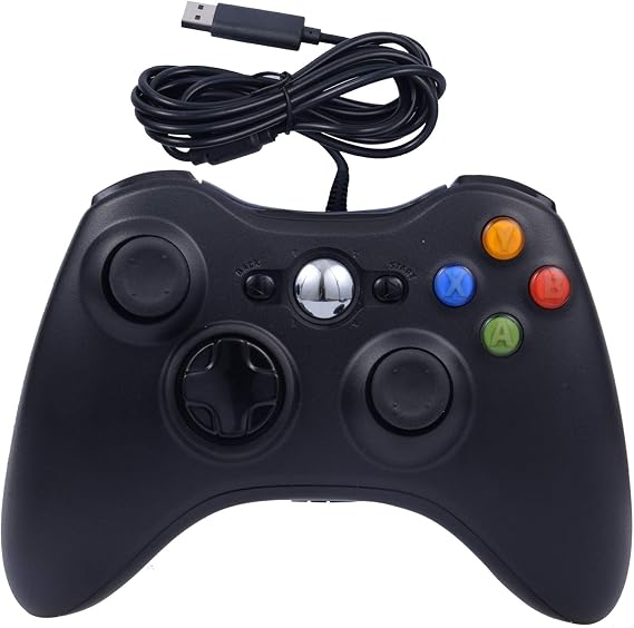ONE250 USB Wired Game Pad Controller, Compatible with Xbox 360, Xbox 360 Slim, Windows PC - Replacement USB Wired Gamepad (Black)