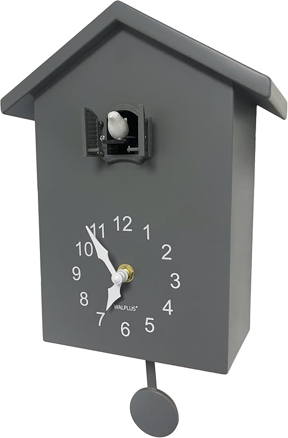 WALPLUS Modern Cuckoo Clock Bird Clock that Sings on Hour Coo Coo Clocks for Wall with Bird Cuckoo Clock Pendulum