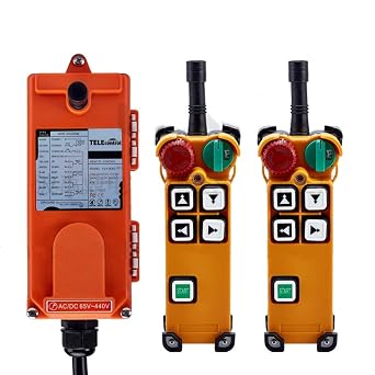 Hoist Crane Industrial Radio Remote Control Wireless Transmitter Stop Button F21-4D (2 Transmitter+1 Receiver, 12V)
