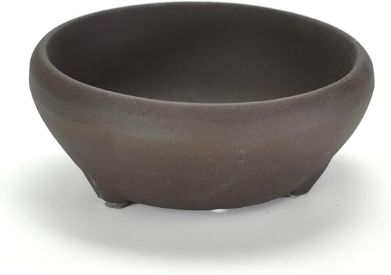 Bonsaimei Bonsai Pot, Plant Pot, Seto-Yaki Udoro No. 3 Iron Pot, Width 10.5 cm, Depth 10.5 cm, Height 4.2 cm, Mountain Grass Pot, Foliage Plants, Succulents, Round