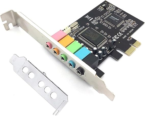 PCIe Sound Card, 5.1 Internal for PC Windows 7 with Low Profile Bracket, 3D Stereo PCI-e Audio Card, CMI8738 Chip 32/64 Bit Sound Card PCI Express Adapter