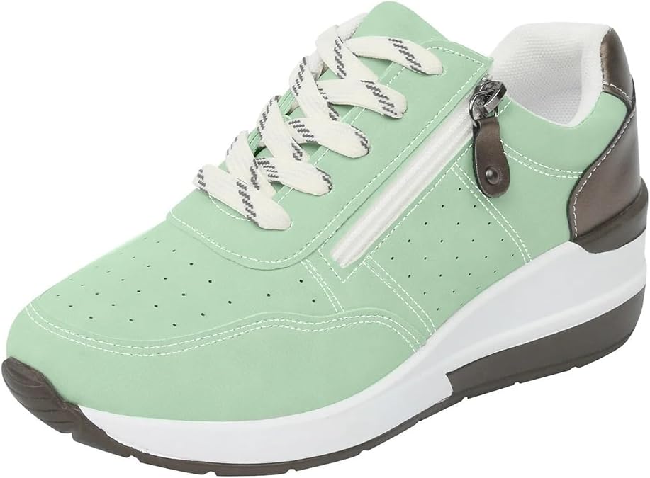 Women's Tennis Shoes Zipper Platform Fashion Sneakers Lightweight Non-Slip Walking Shoes Comfortable Slip On Sneaker Casual Loafers