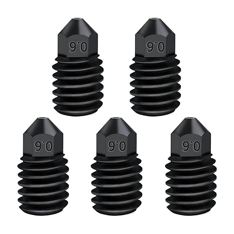 IdeaFormer Hardened Steel Nozzle 0.6 mm Extruder Hotend Nozzles for Bambulab P1P P1S X1 X1C X1E 3D Printer Pack of 5