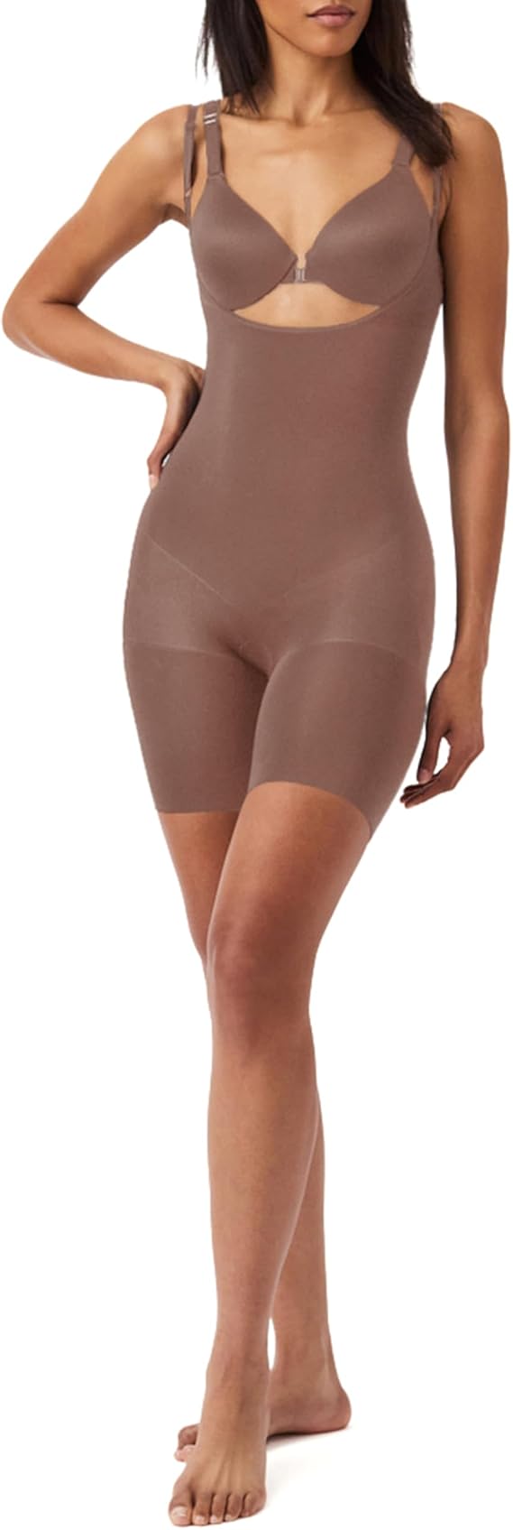 SPANX SPANXsculpt Power Series Open-Bust Mid-Thigh Bodysuit - Level 4 Compression - Lightweight Body Shapewear for Women